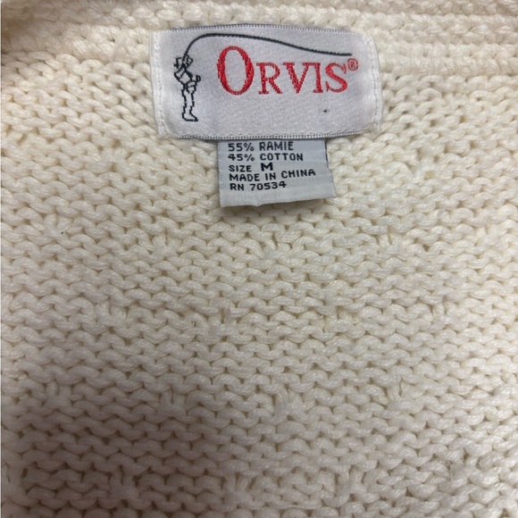 Vintage Orvis 3D Cardigan 90s Embroidered Snowy Town Village Sweater Size Medium - Picture 6 of 7